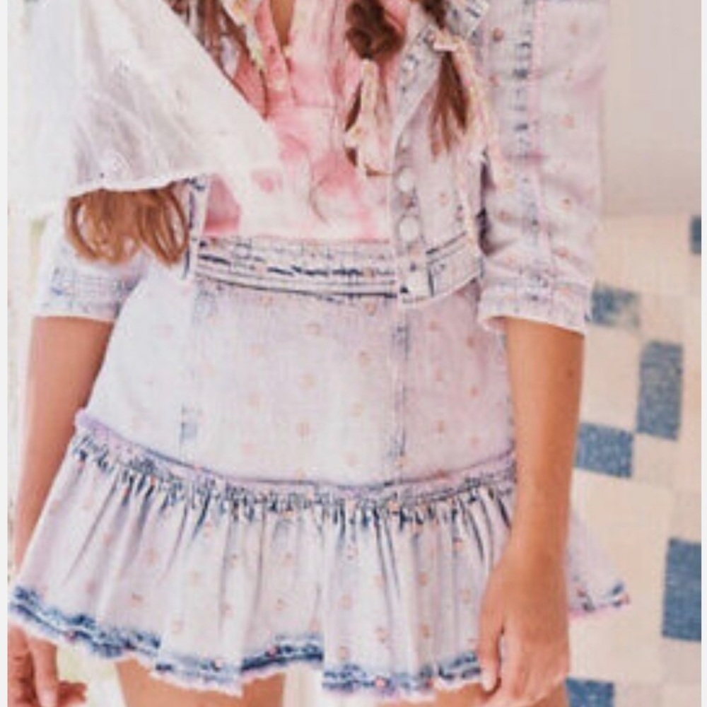 Love Shack Fancy Denim Skirt